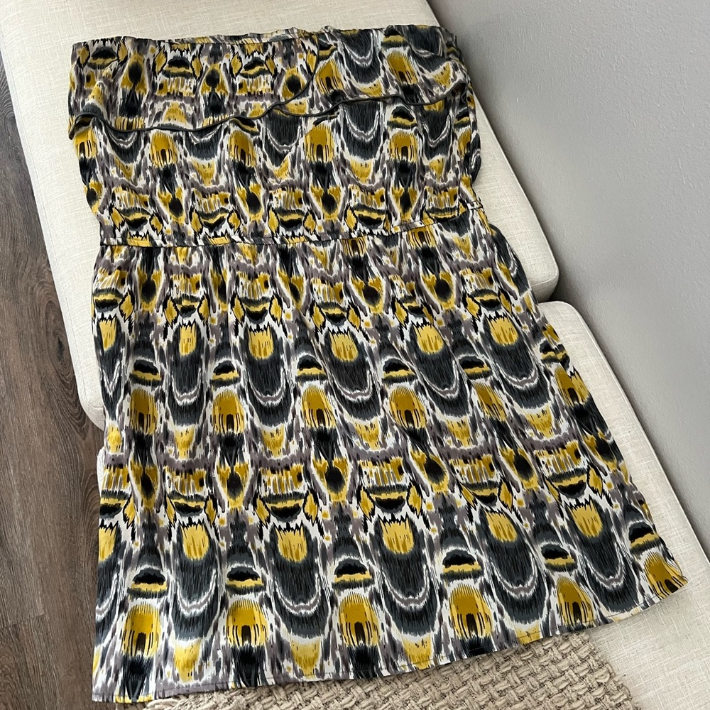 Speed Control L Strapless Midi Dress with Patterned Print